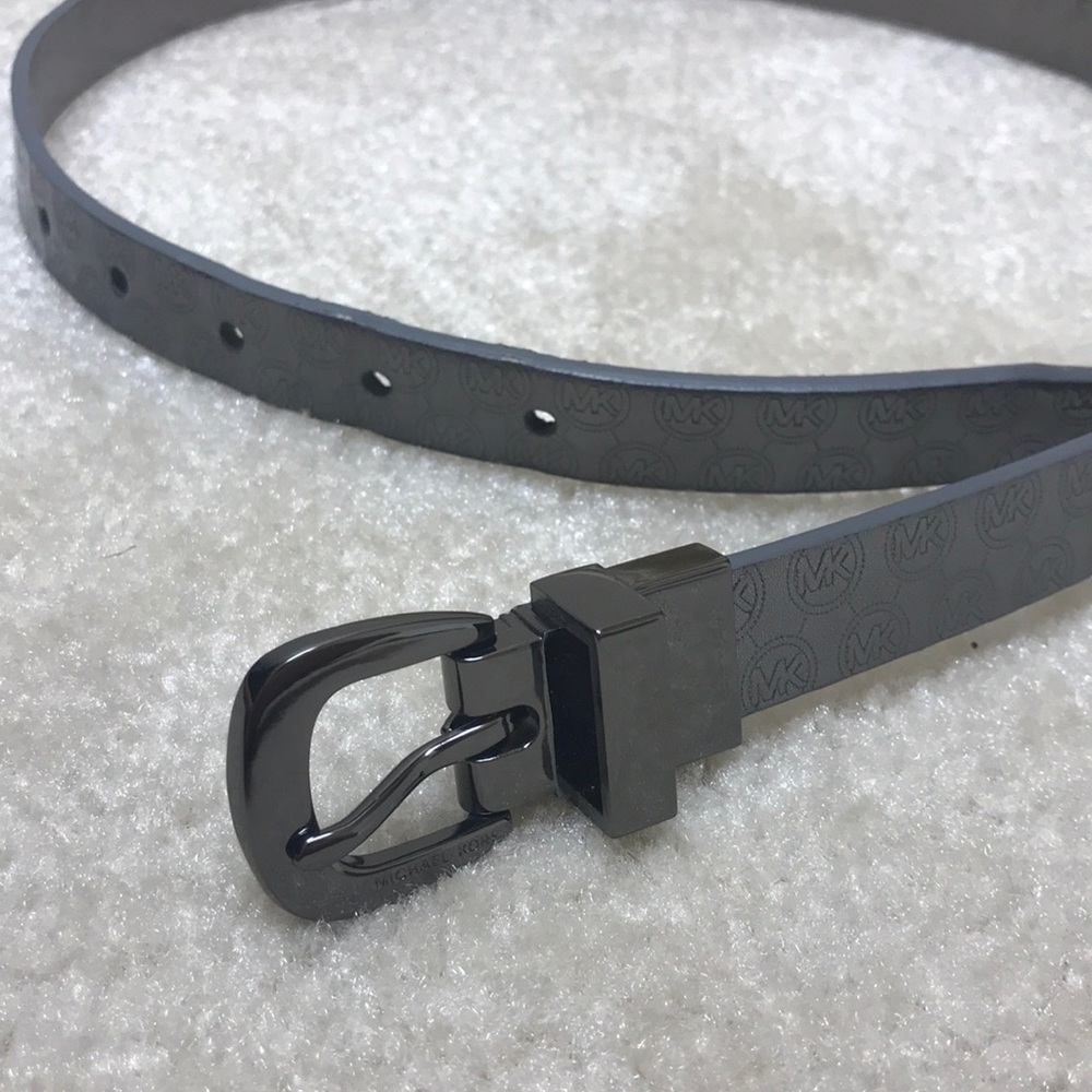 MK silver skinny belt